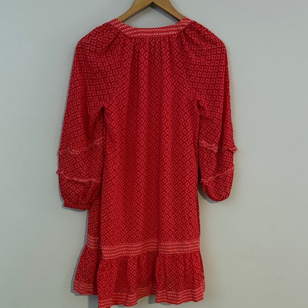 Vineyard Vines Tile Dress In Chelsea Geo Red - Picture 7 of 9
